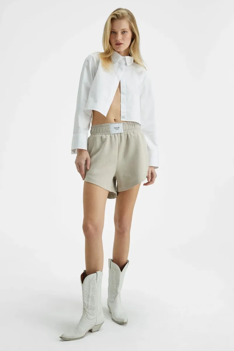 white women's cropped shirt