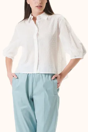 Cropped plumetis shirt