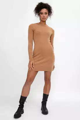 Cashmere Sweater Dress Camel