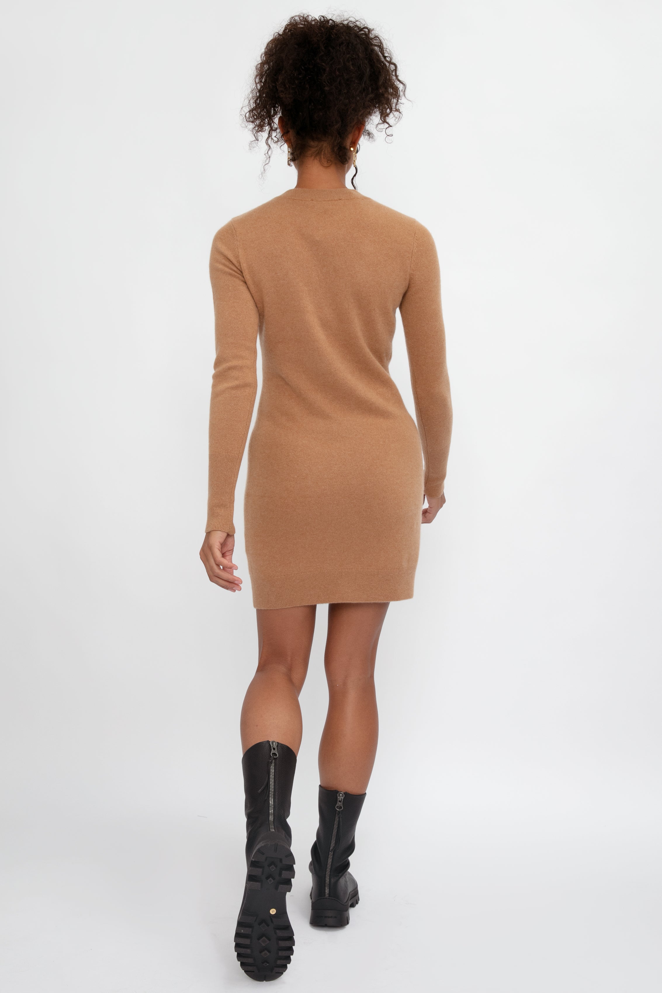 Cashmere Sweater Dress Camel