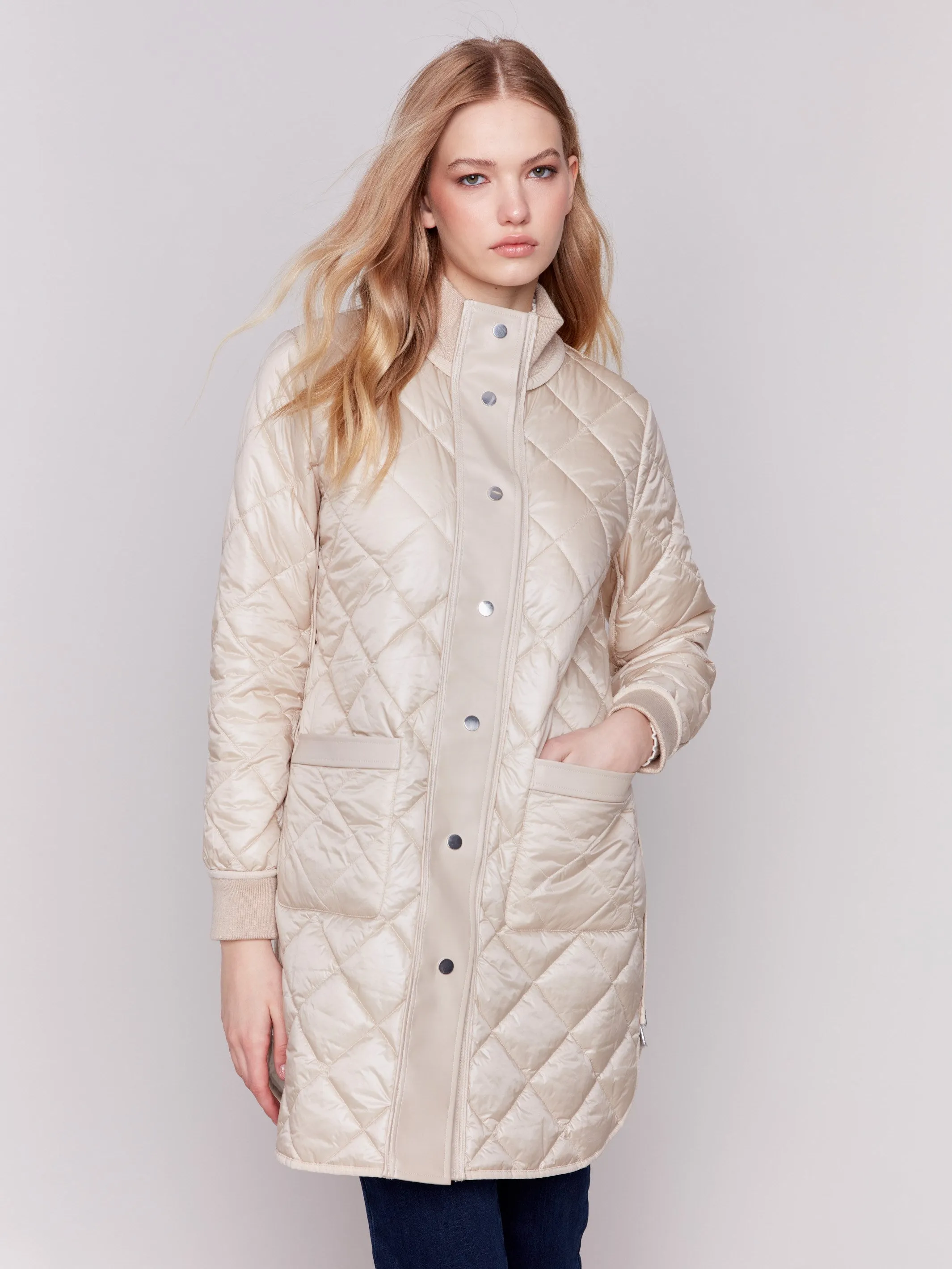 Champagne Reversible Quilted Puffer Jacket