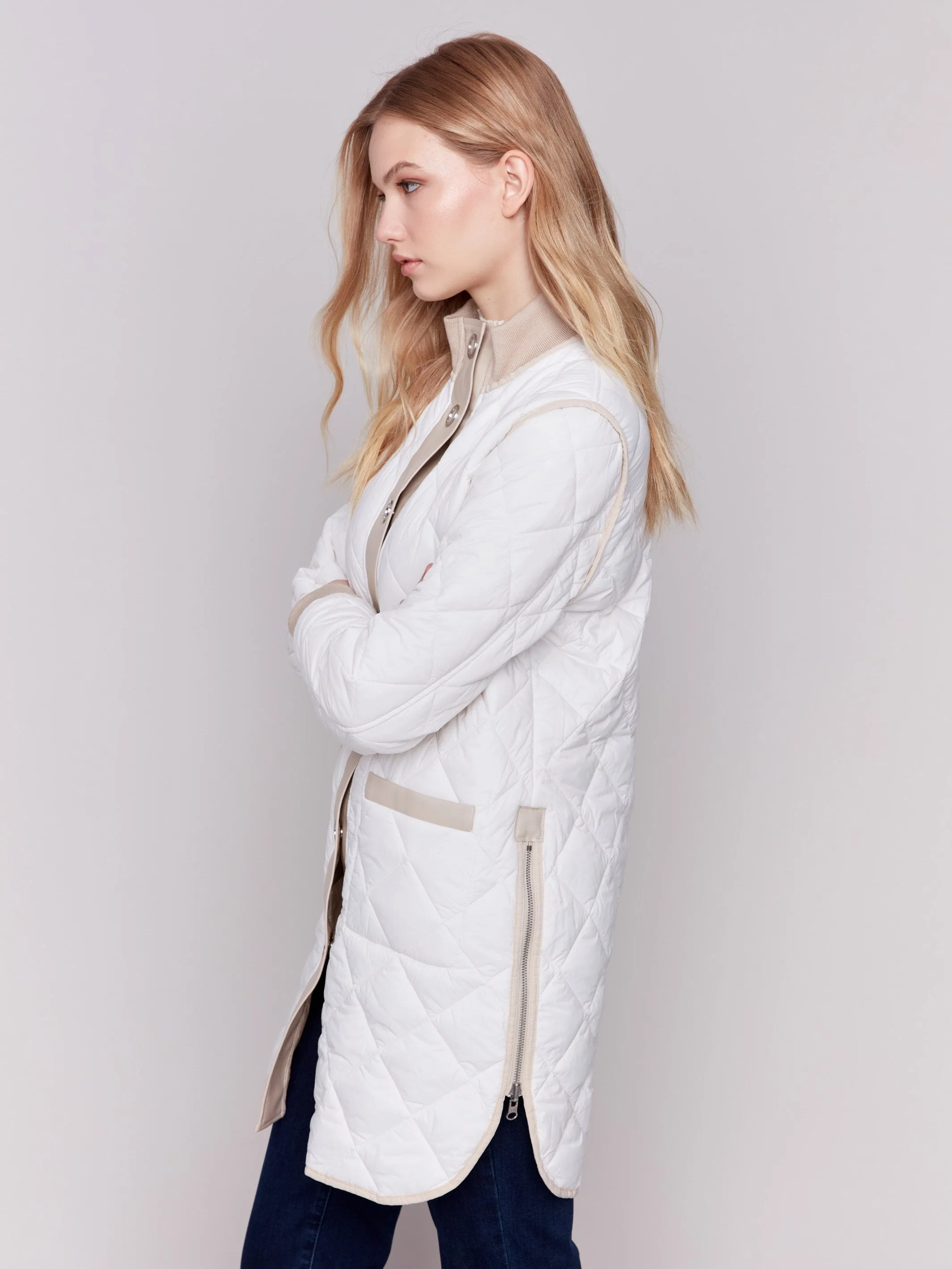 Champagne Reversible Quilted Puffer Jacket