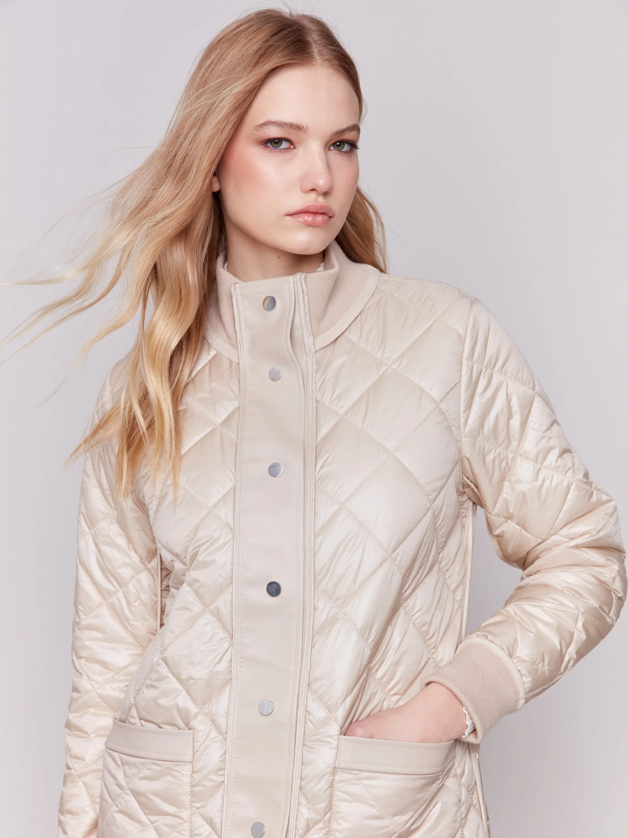 Champagne Reversible Quilted Puffer Jacket