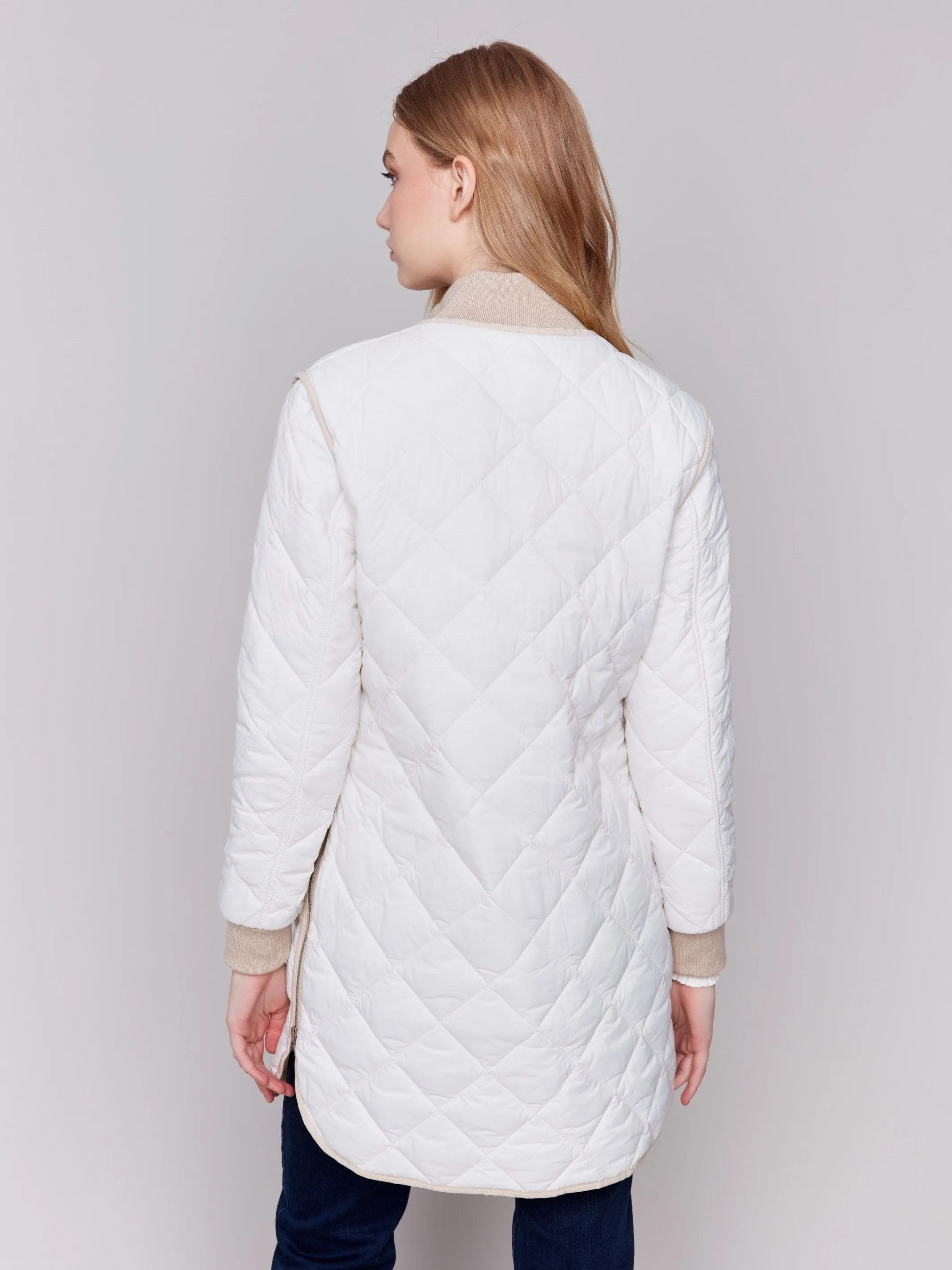 Champagne Reversible Quilted Puffer Jacket