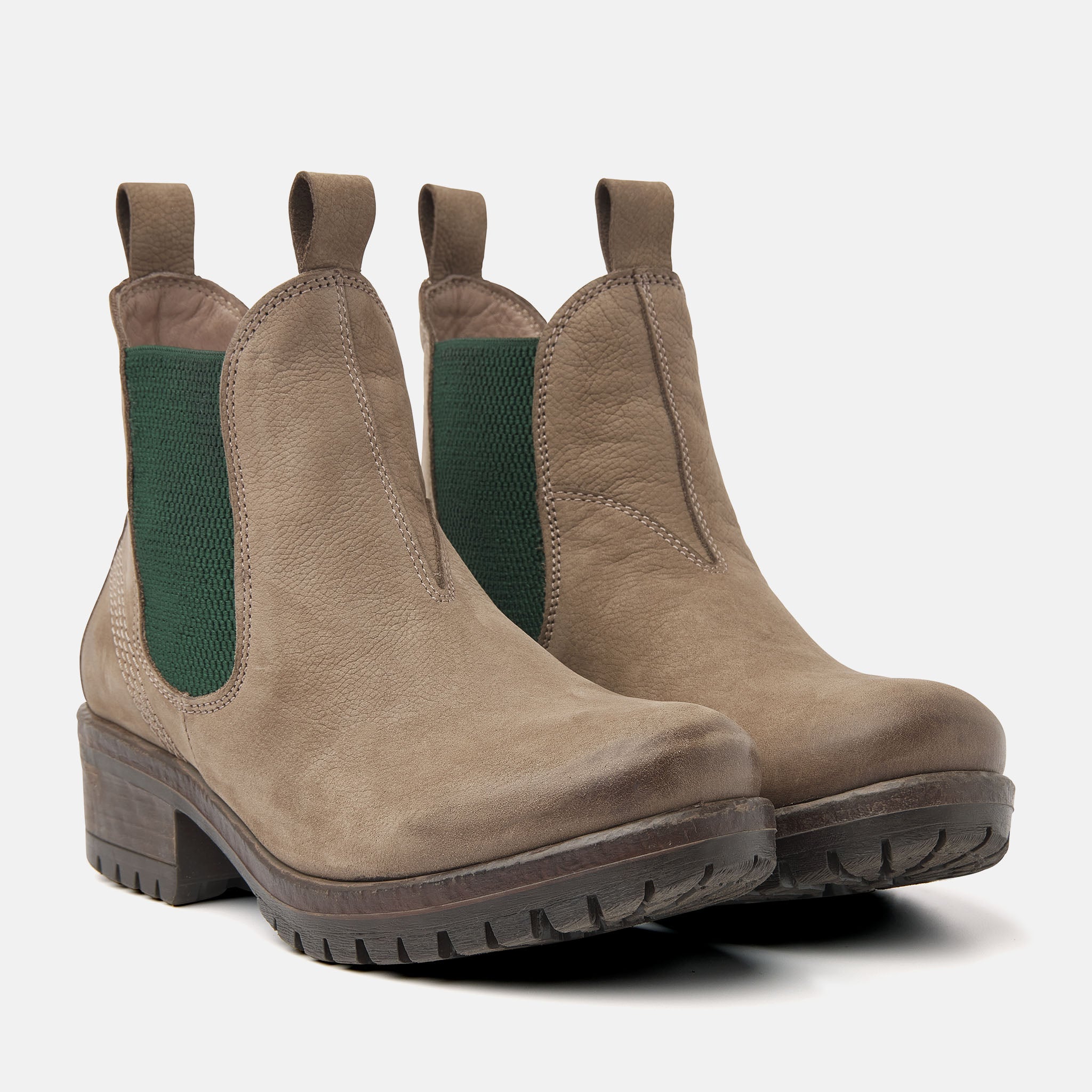 Chelsea Boots Taupe-Green - Damen 68.002