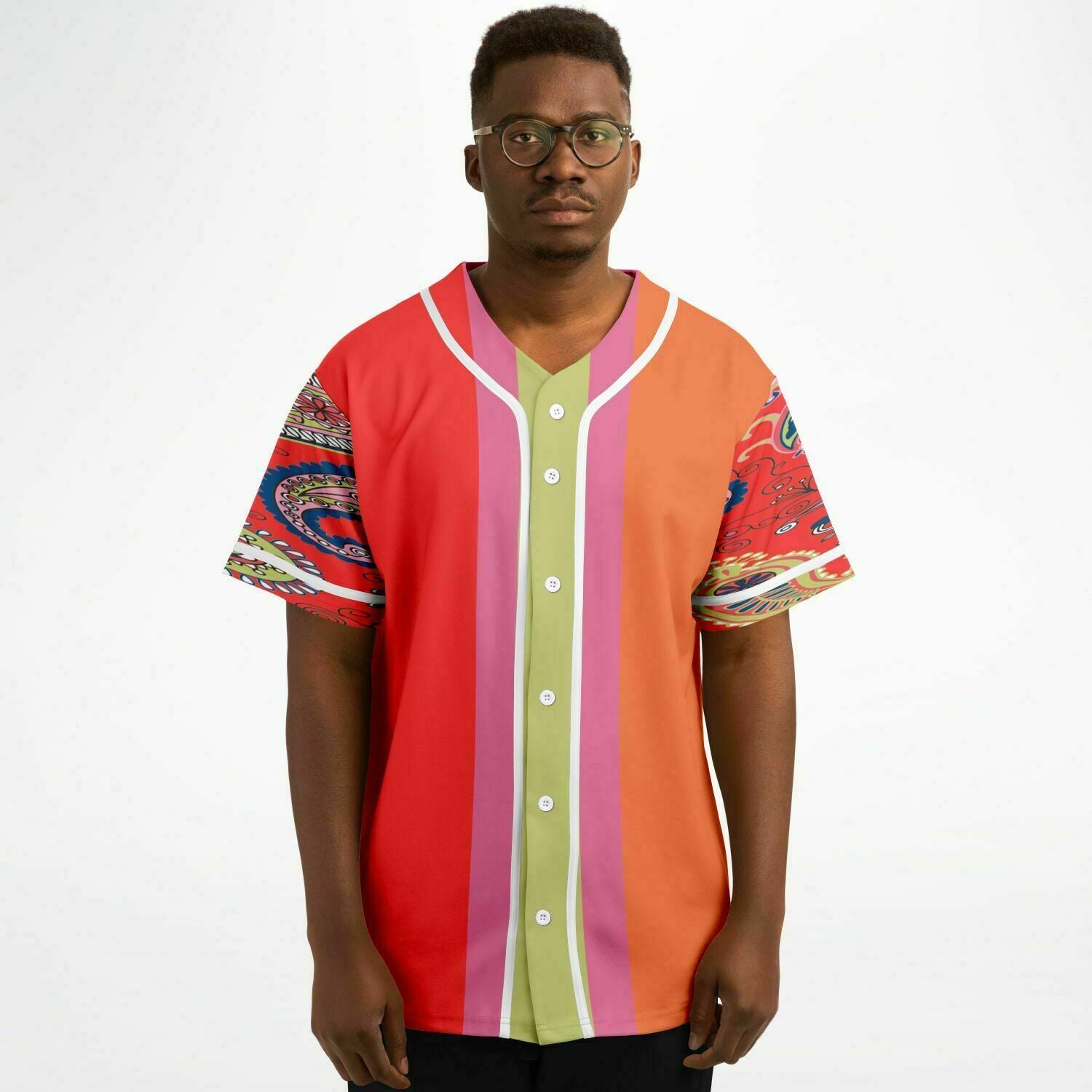 Chili Pepper Colorblock Button Front Jersey