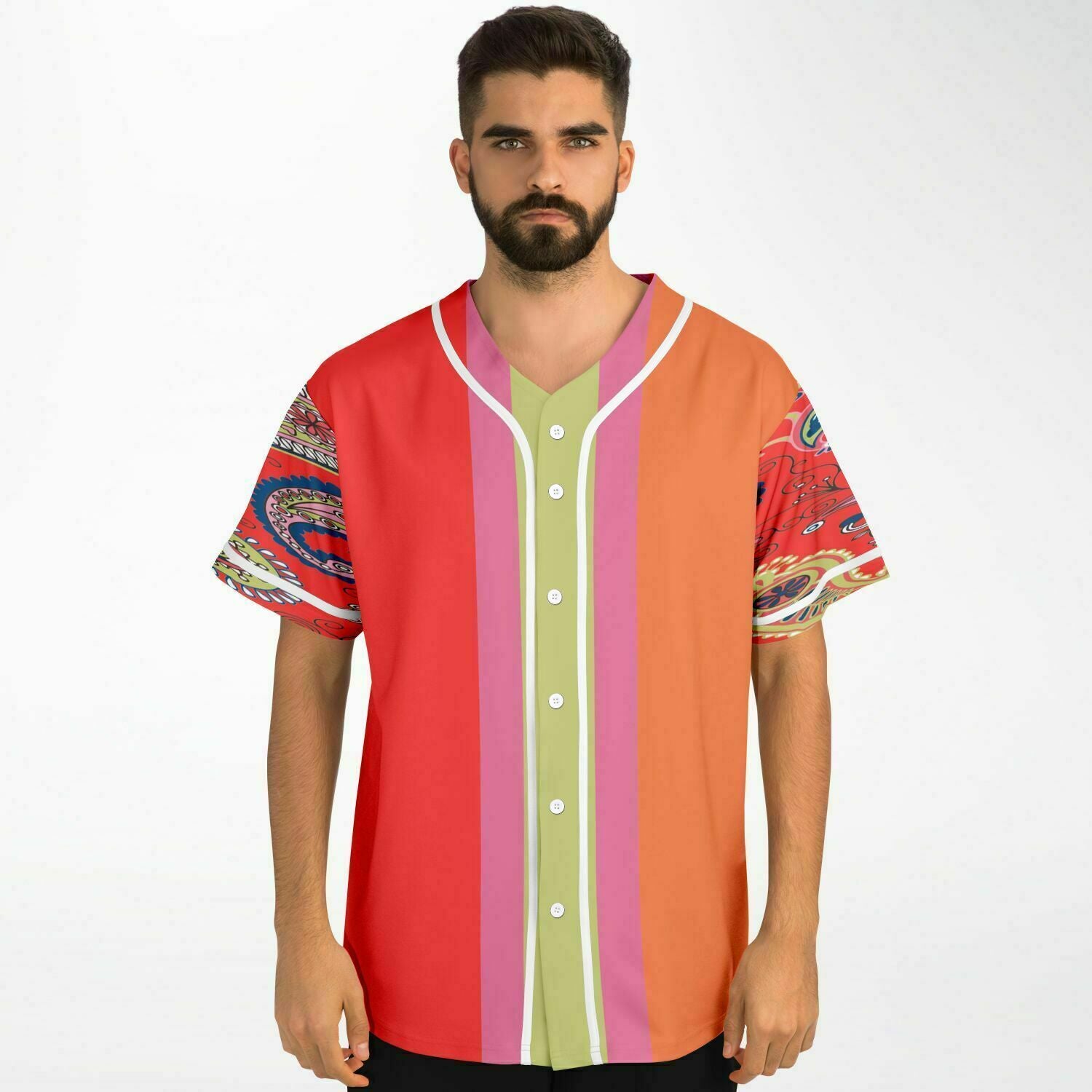 Chili Pepper Colorblock Button Front Jersey