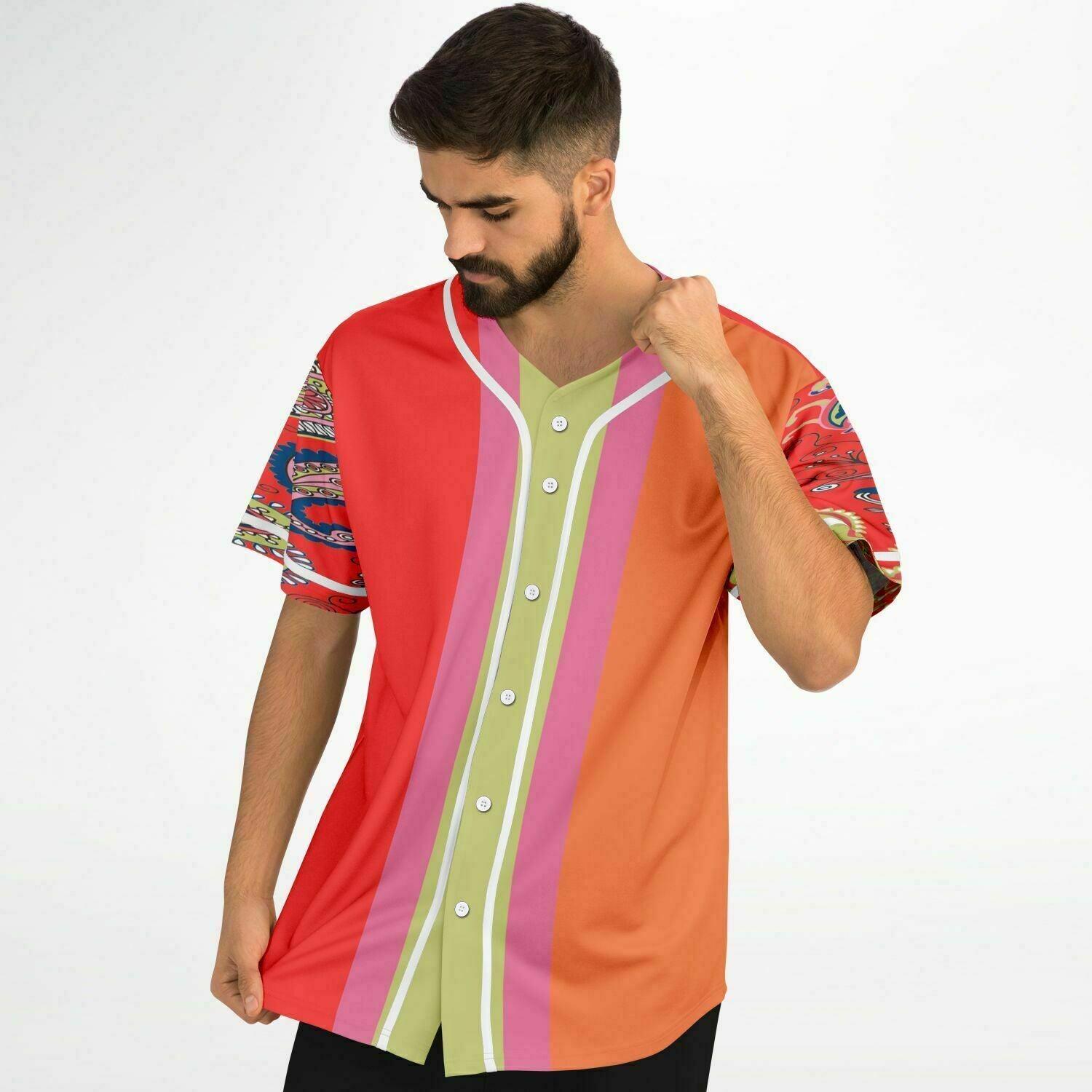 Chili Pepper Colorblock Button Front Jersey