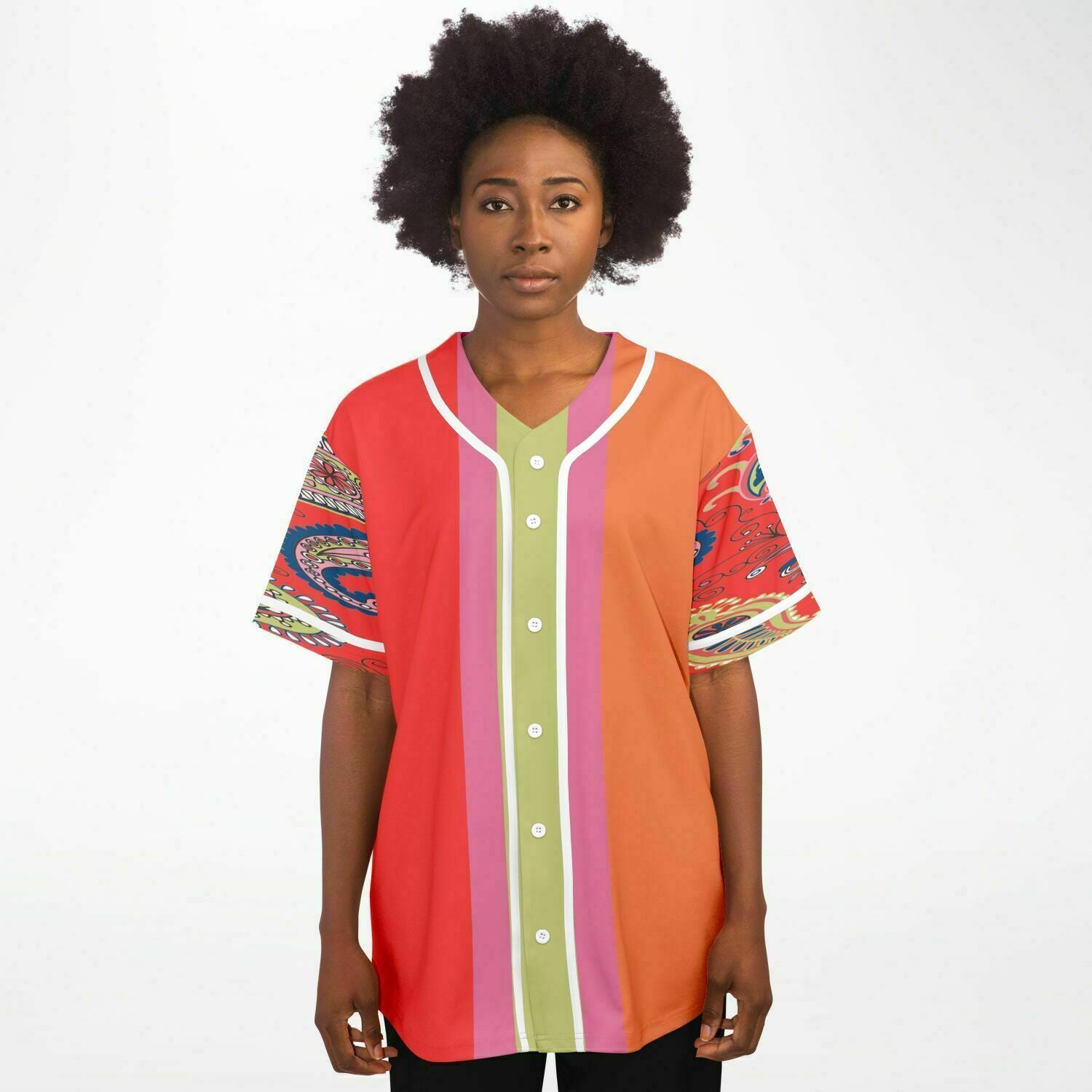 Chili Pepper Colorblock Button Front Jersey