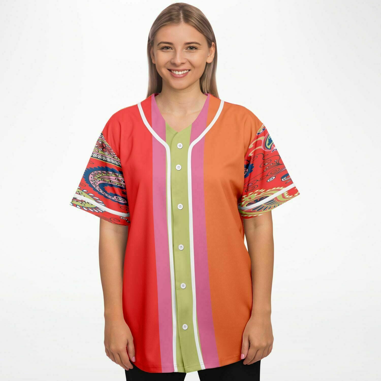 Chili Pepper Colorblock Button Front Jersey