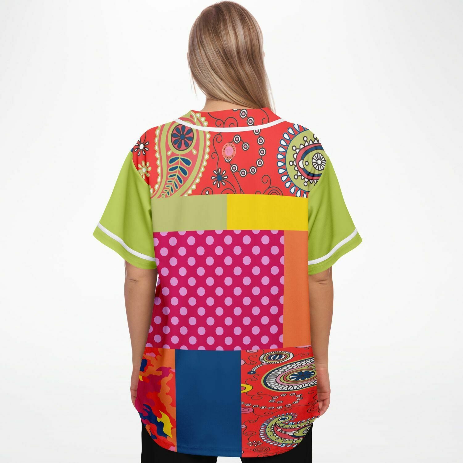 Chili Pepper Patchwork Button Front Jersey - Result: Chili Pepper Patchwork Button Up Jersey