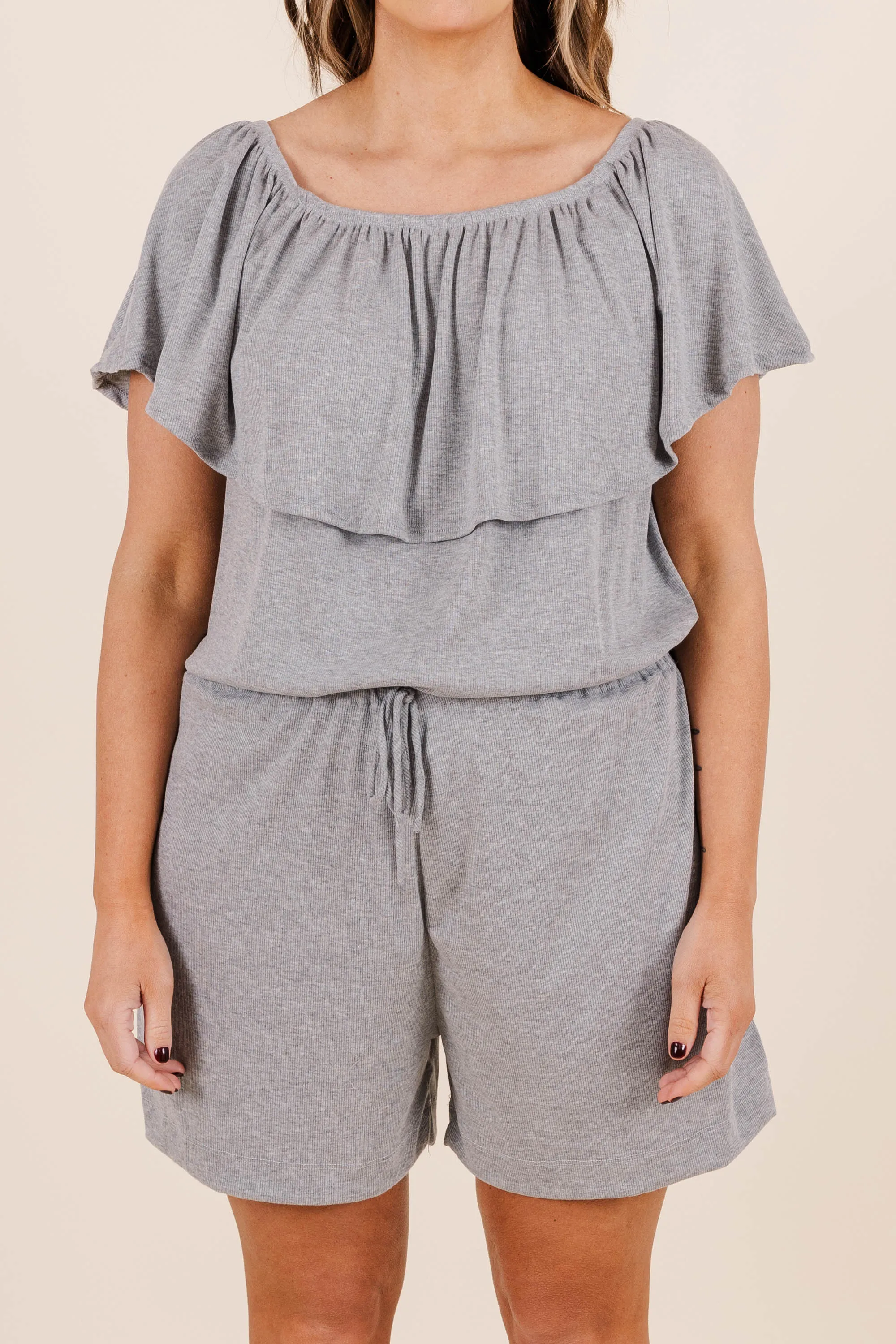 Classic Comfort Romper in Charcoal