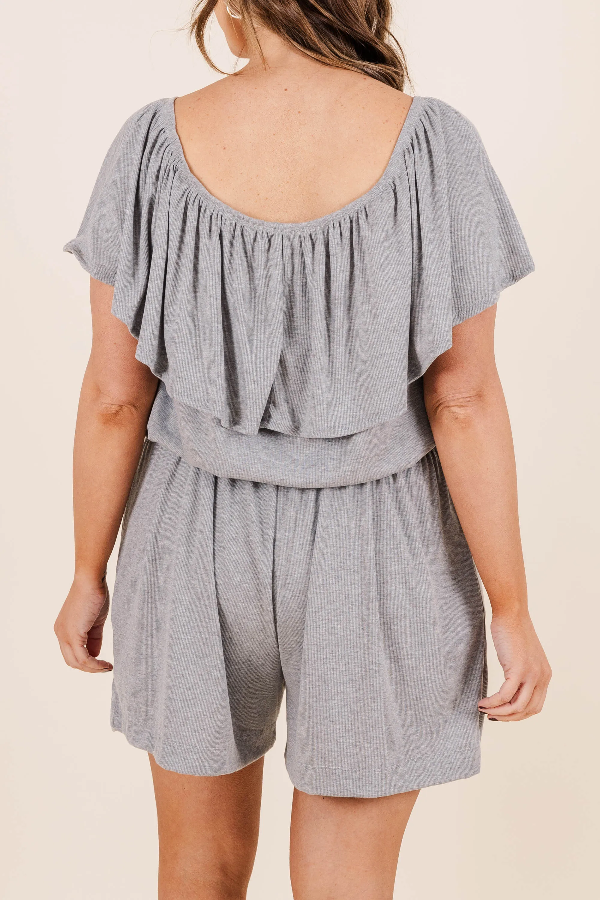 Classic Comfort Romper in Charcoal