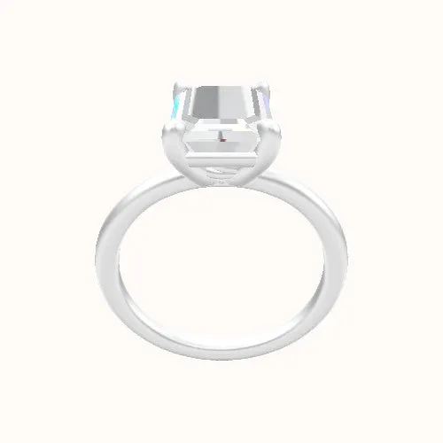 Classic Solitaire Engagement Ring - Low Set Four Prong Head