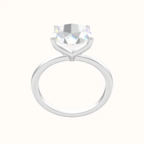 Classic Solitaire Engagement Ring - Petal Four Prong Head