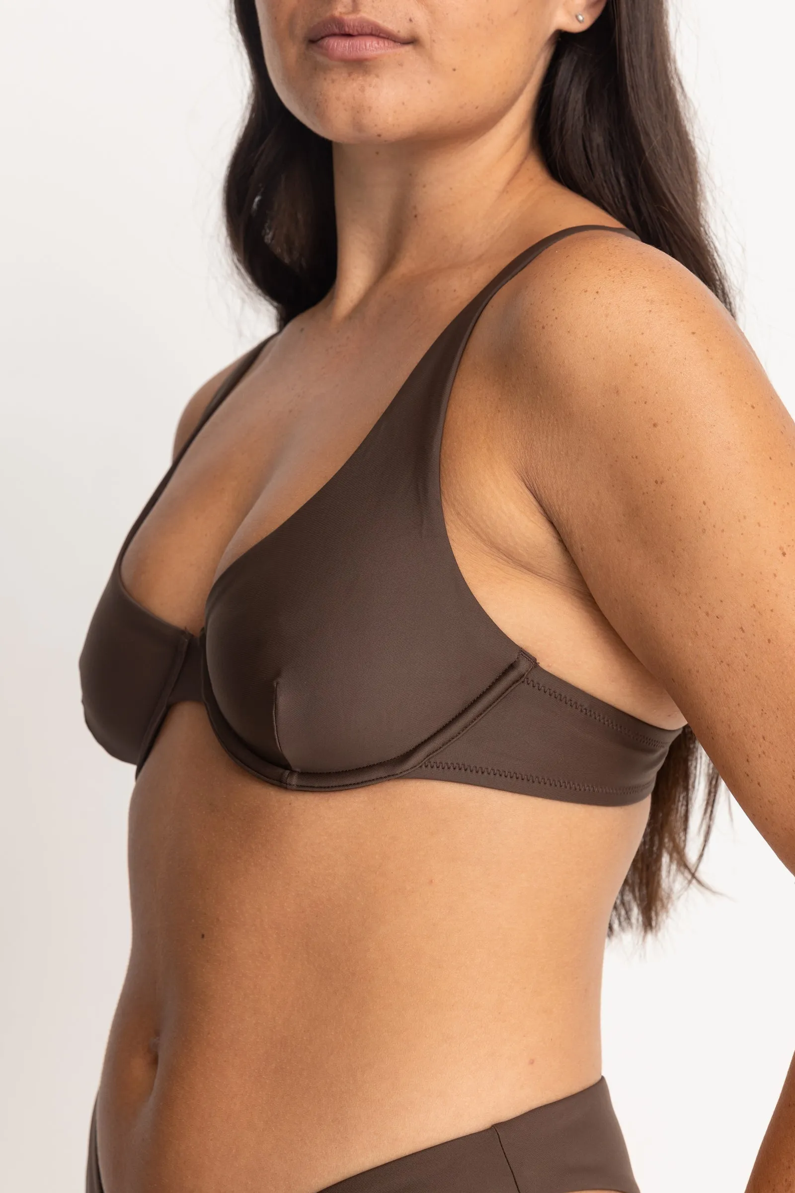 Chocolate Brown Underwire Swimsuit Top