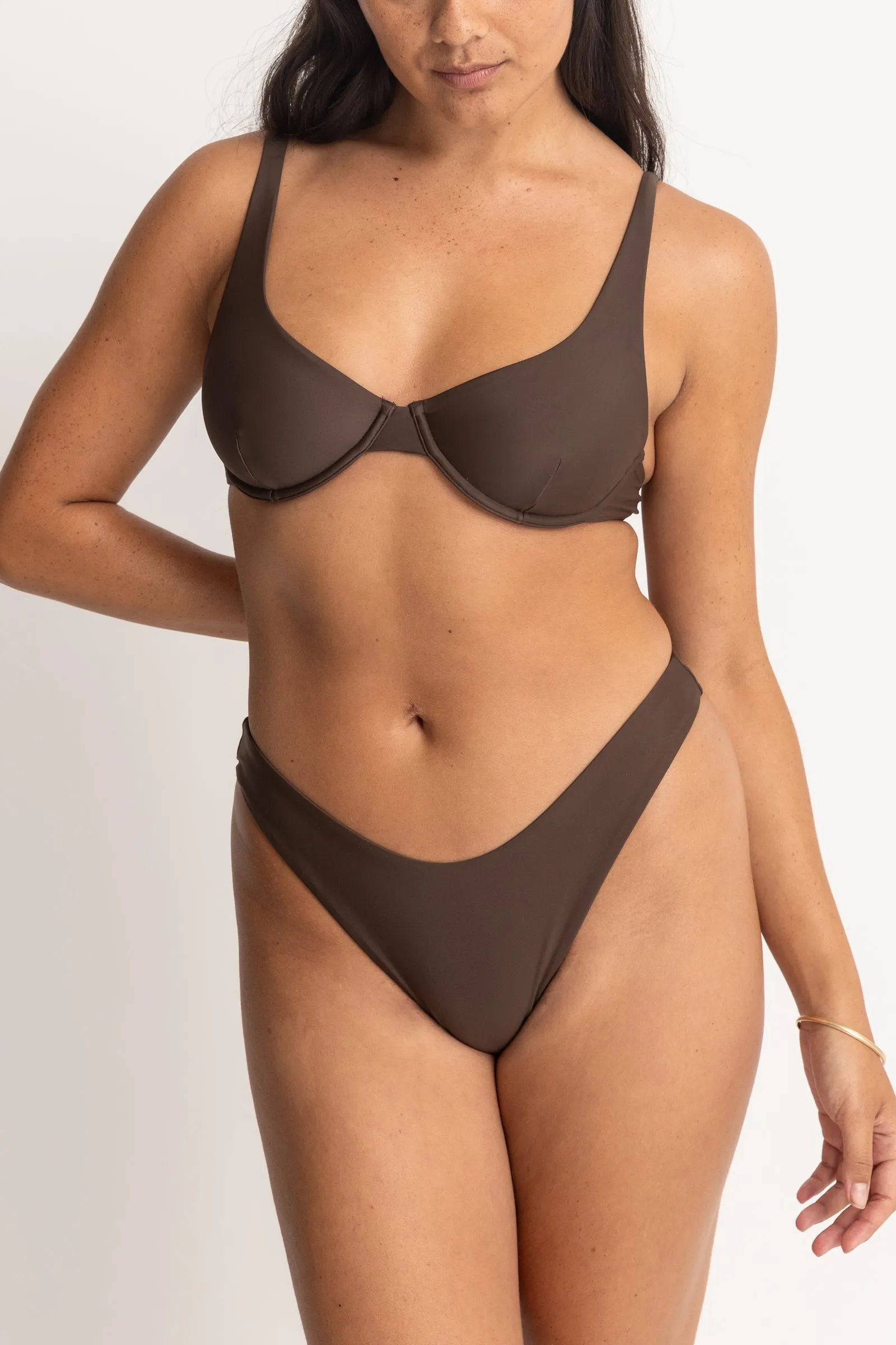 Chocolate Brown Underwire Swimsuit Top