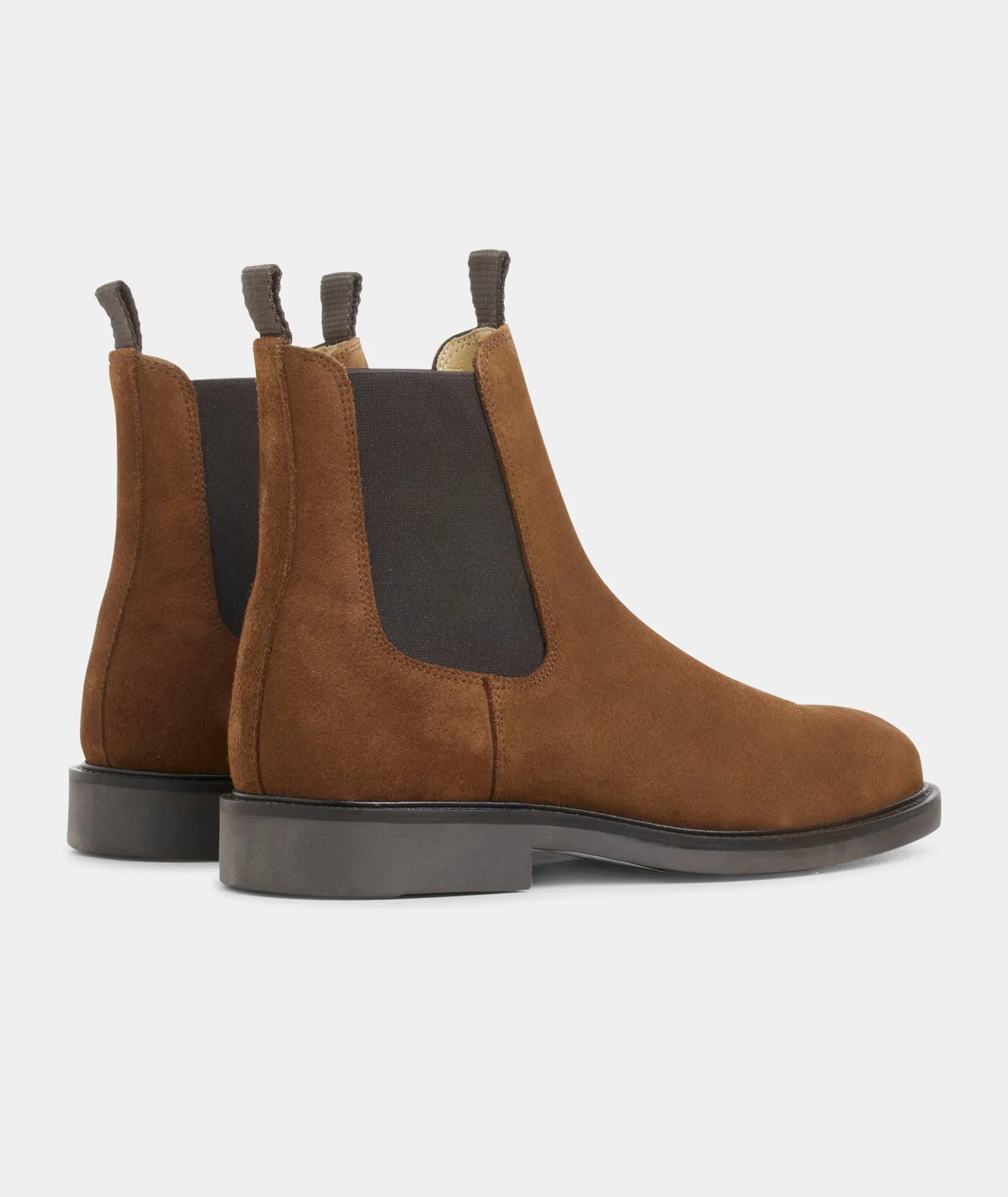 Cognac Suede Chelsea Boots