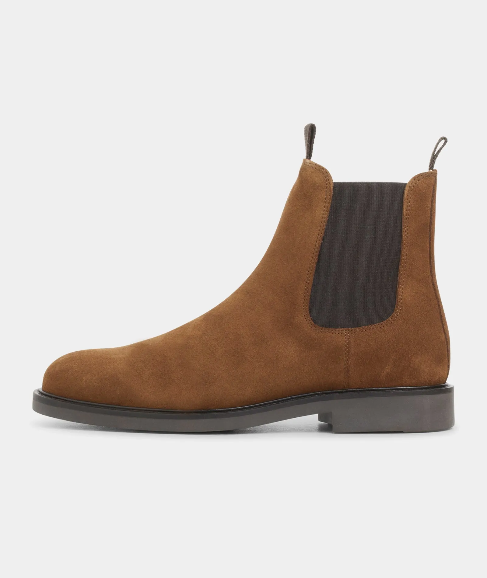 Cognac Suede Chelsea Boots