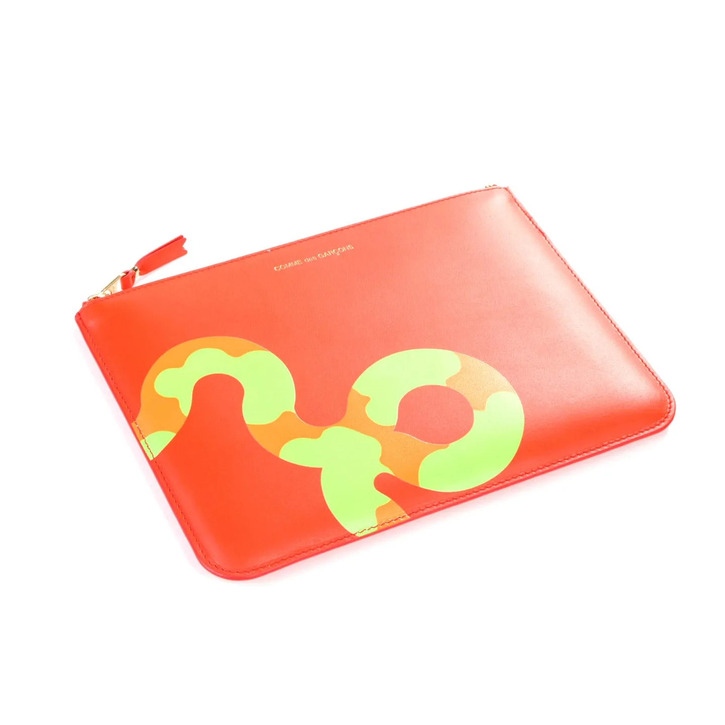 COMME DES GARCONS SA5100 RUBY EYES ZIP WALLET ORANGE