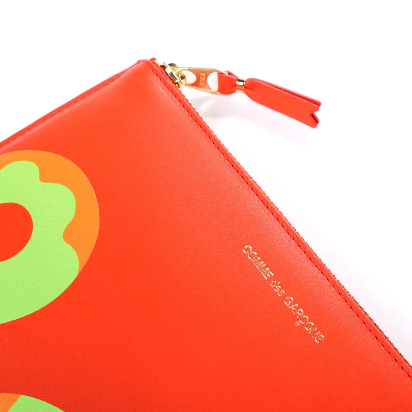 COMME DES GARCONS SA5100 RUBY EYES ZIP WALLET ORANGE