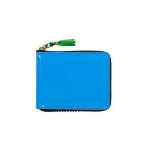 COMME DES GARCONS SA7100 SUPER FLUO ZIP WALLET BLUE