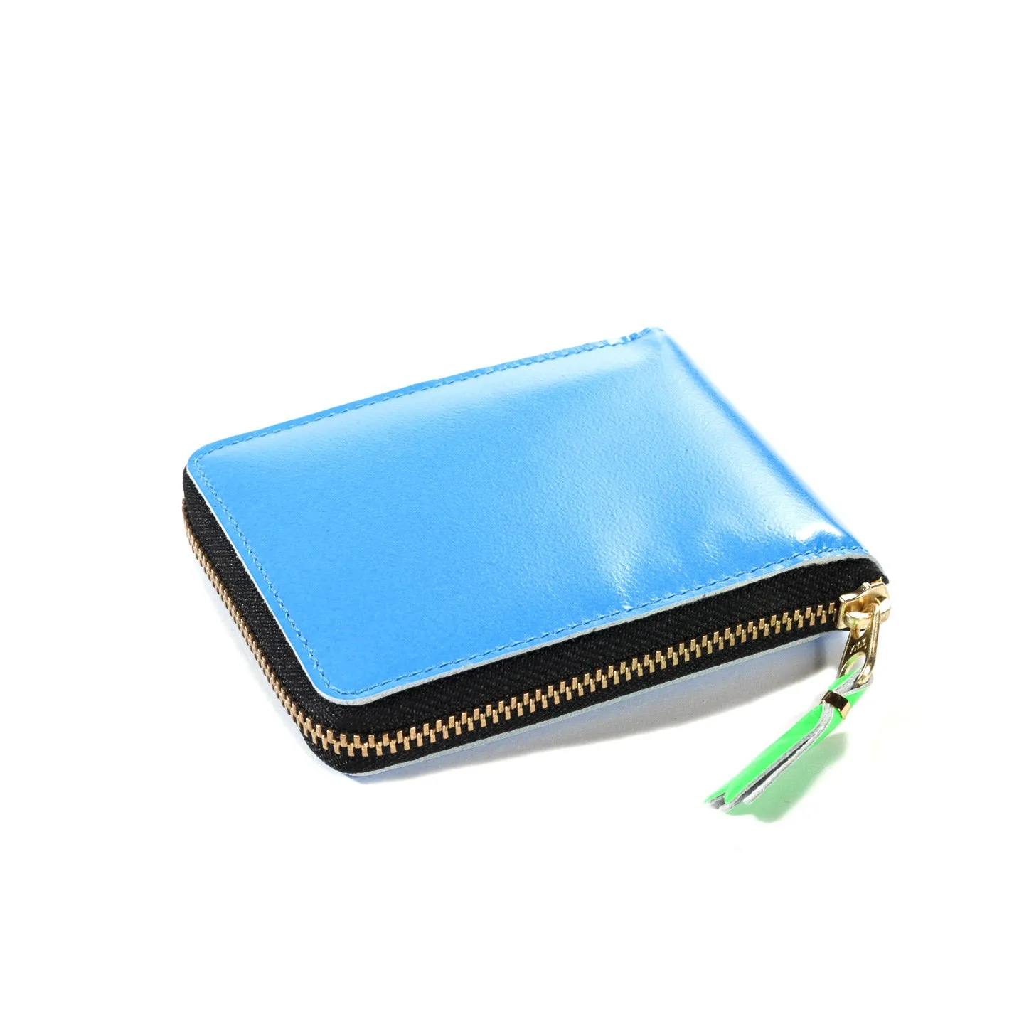 COMME DES GARCONS SA7100 SUPER FLUO ZIP WALLET BLUE