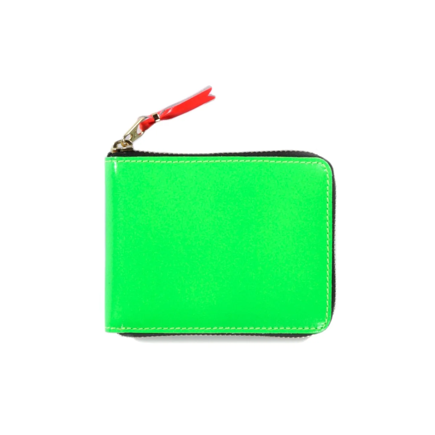 COMME DES GARCONS SA7100 SUPER FLUO ZIP WALLET GREEN