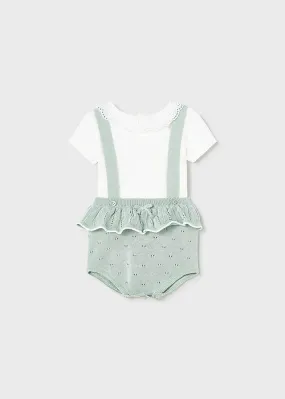 Mayoral newborn complete romper with suspenders