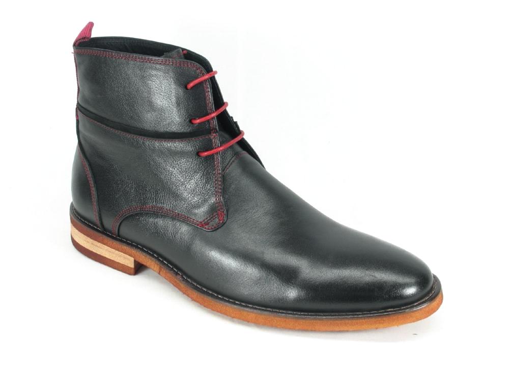 Contrast Stitch Leather Boot