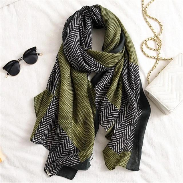 Cotton Striped Scarves for Women