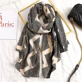 Cotton Striped Scarves for Women