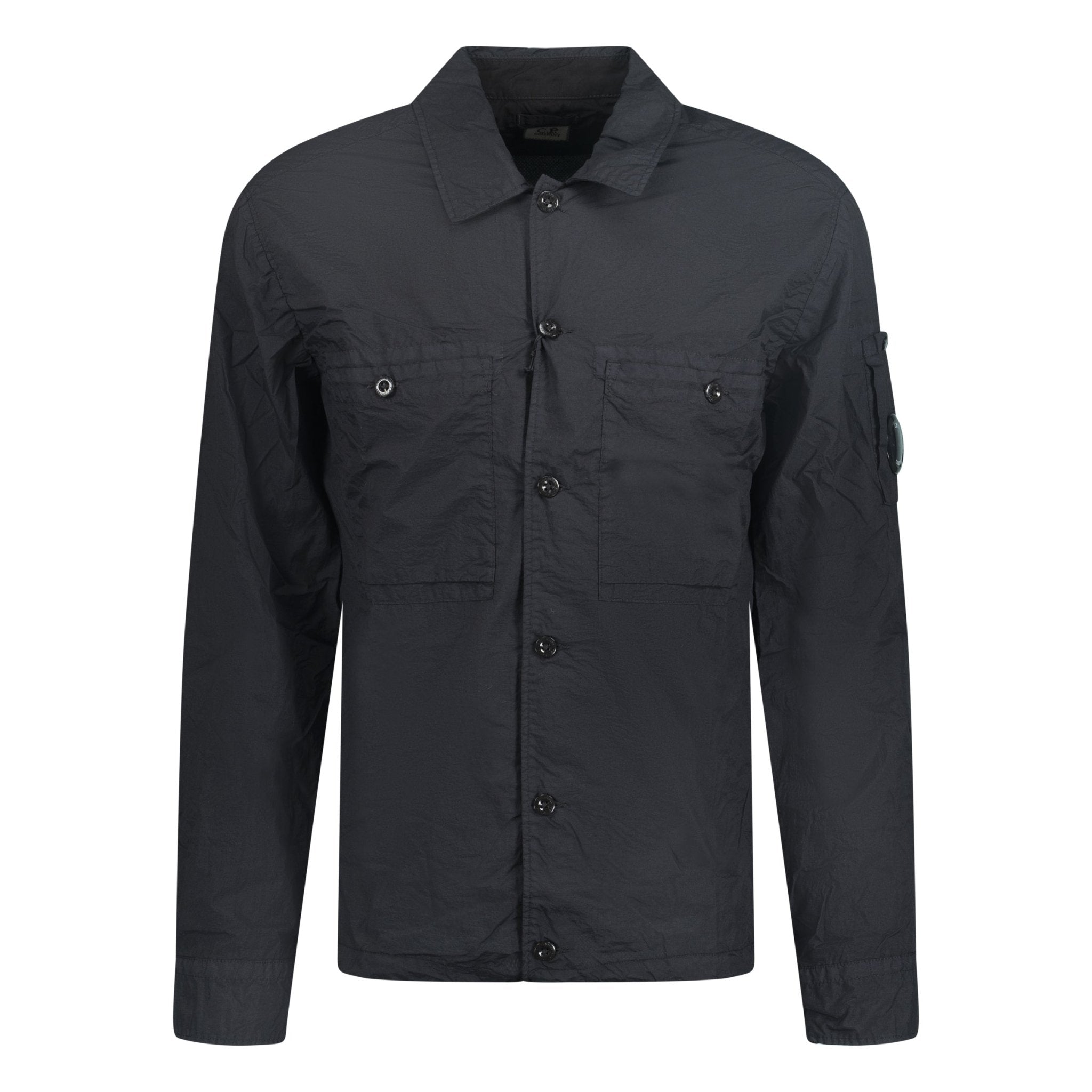 CP Company Lens Overshirt Black - Button Up Style.