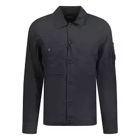 CP Company Lens Overshirt Black - Button Up Style.