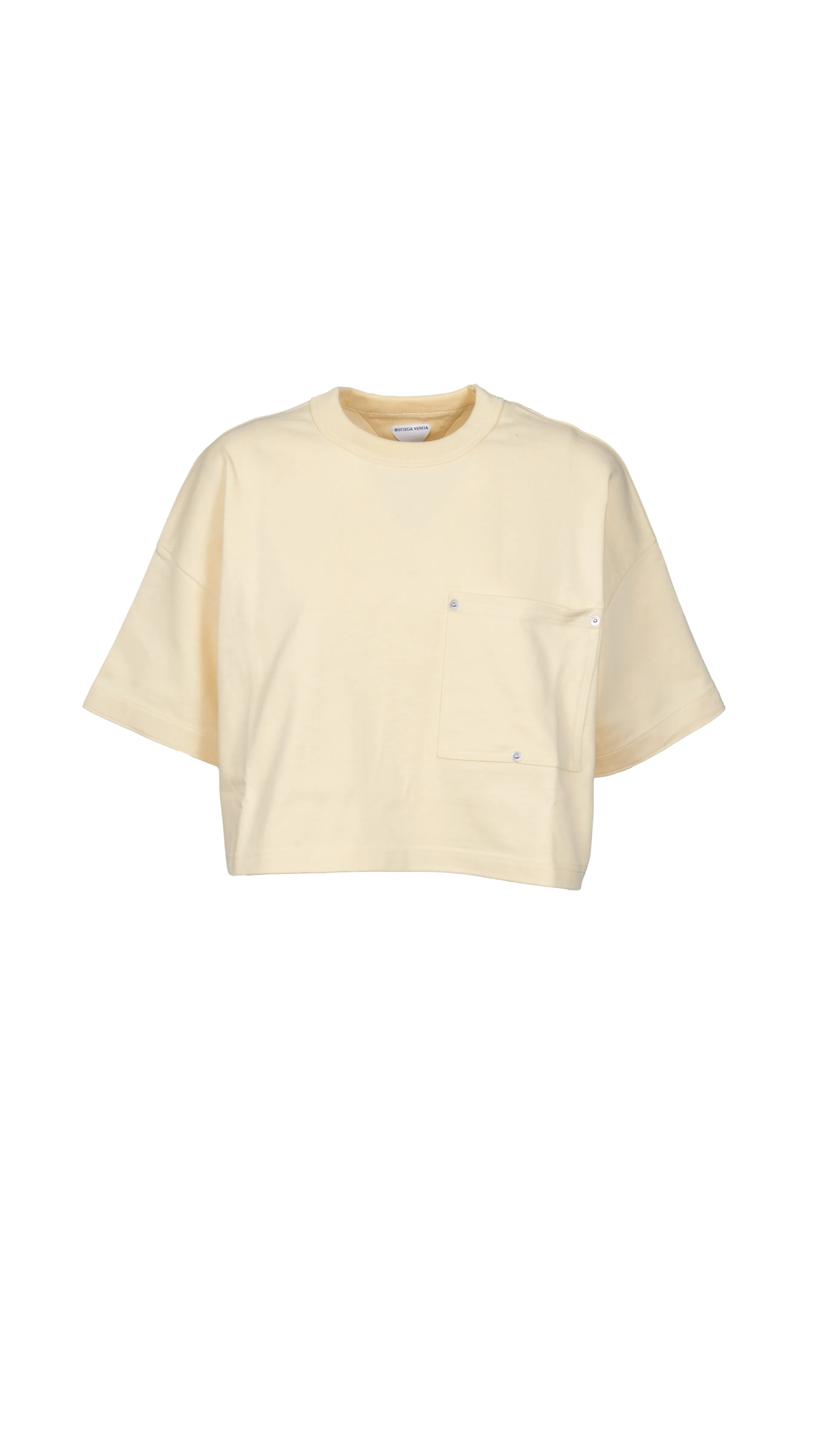 Yellow Cropped Pocket T-Shirt