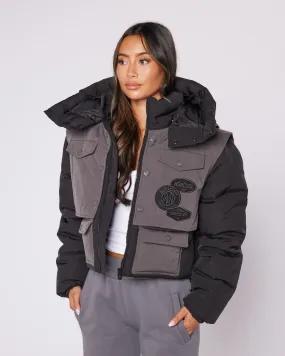 Cropped Utility Puffer Jacket for Women