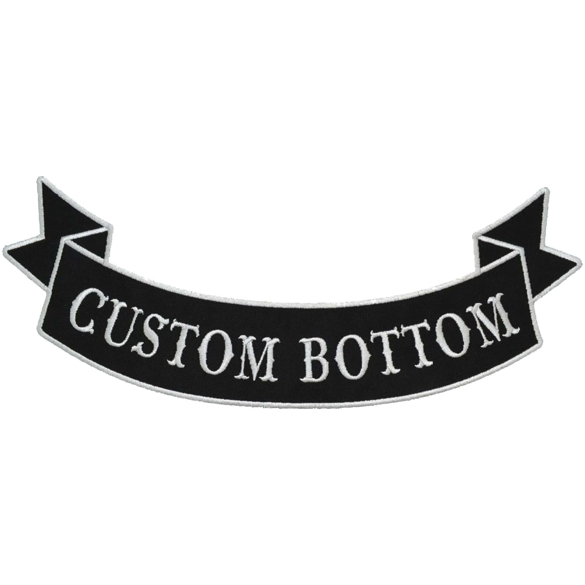 Custom Rocker Style Biker Vest Patch - Bottom Banner Sew On