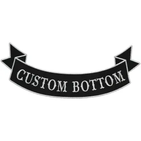 Custom Rocker Style Biker Vest Patch - Bottom Banner Sew On