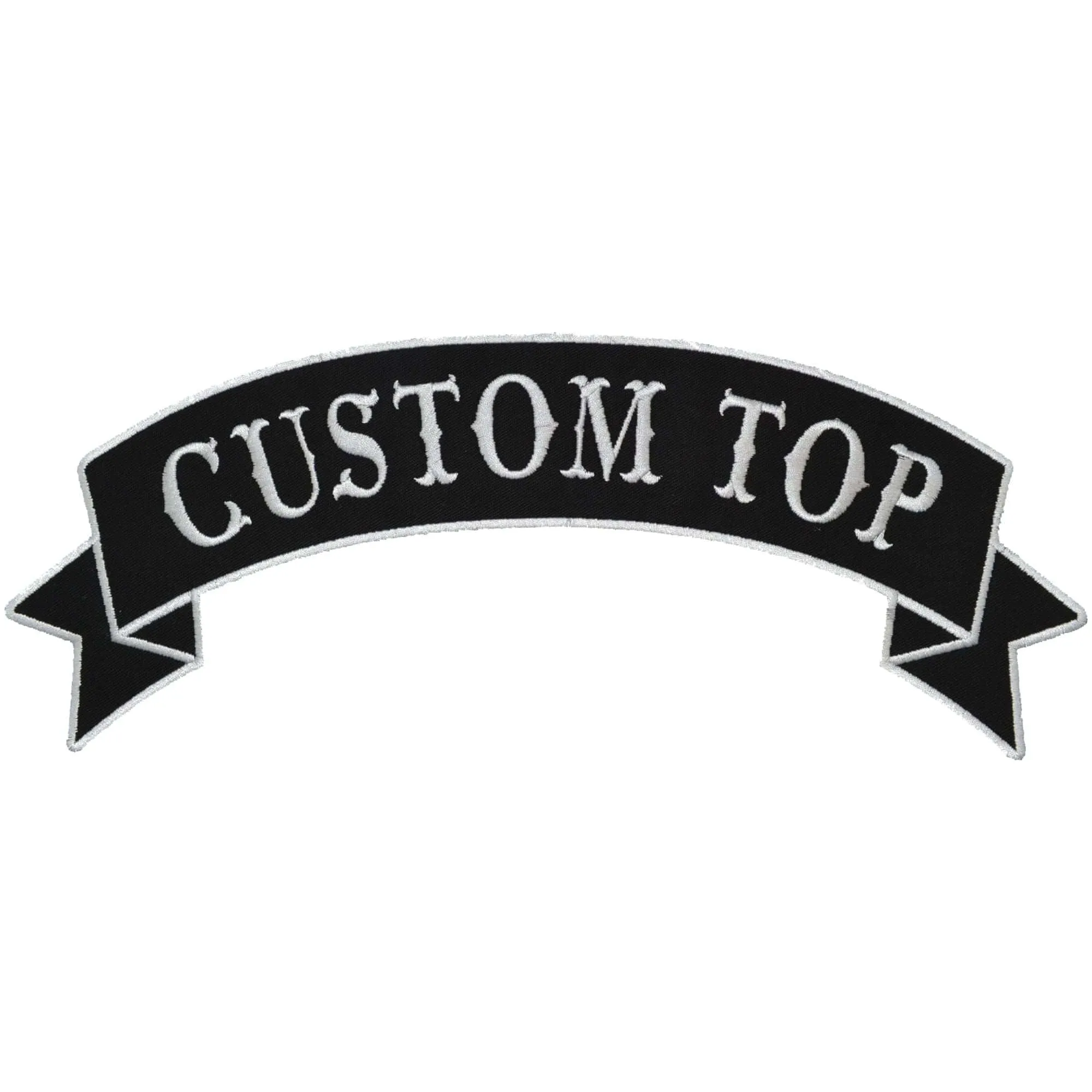 Custom Biker Vest Patch Top Banner Style Tab Sew On