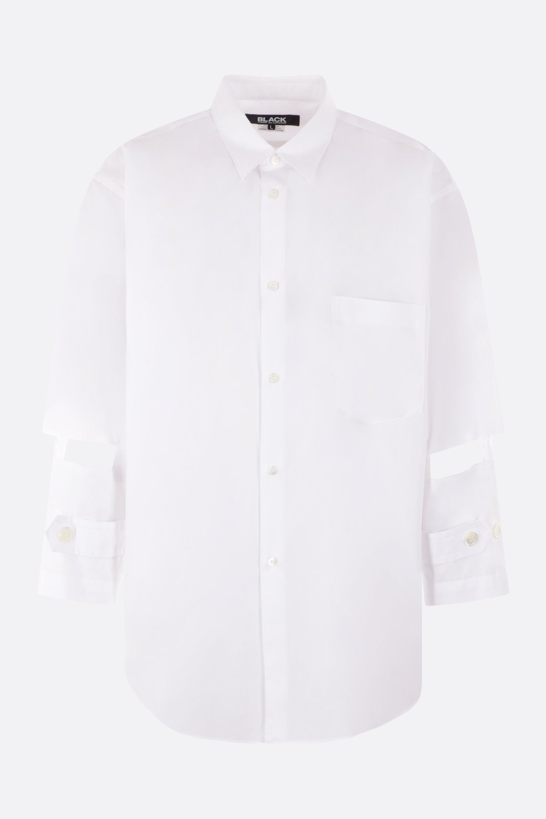 Cut-out poplin shirt.