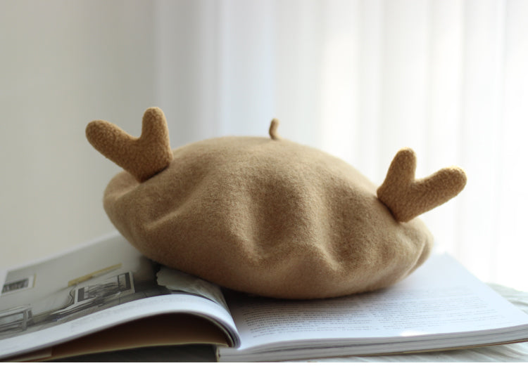 Cute Christmas beret with antler design - BY51011