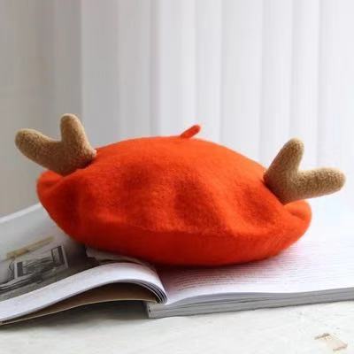 Cute Christmas beret with antler design - BY51011