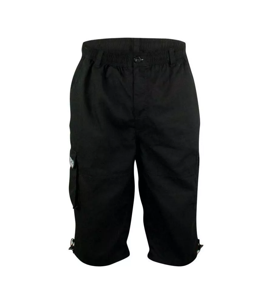 D555 Men's Black Cargo Capri Pants With Leg Pockets (Mason Black)