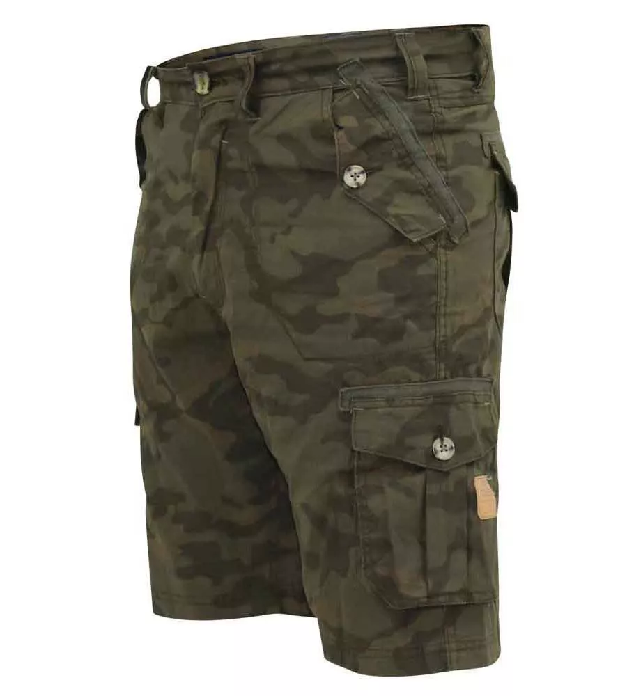 D555 Cotton Cargo Shorts in Camouflage for Woodbridge