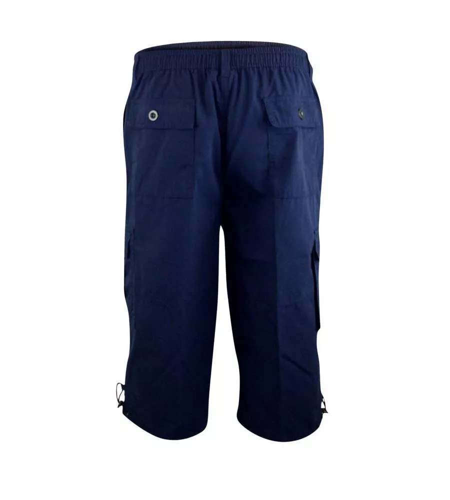 D555 Men's Navy Cargo Capri Pants With Leg Pockets (Mason Navy)