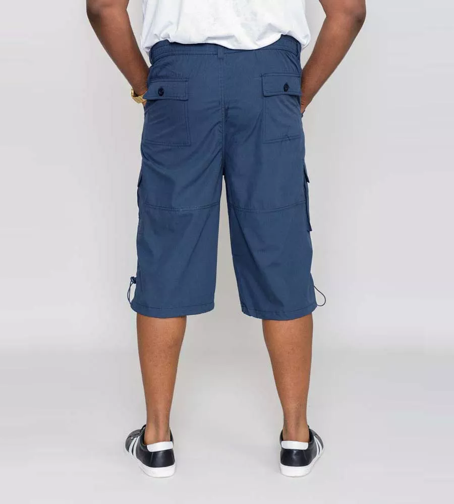 D555 Men's Navy Cargo Capri Pants With Leg Pockets (Mason Navy)