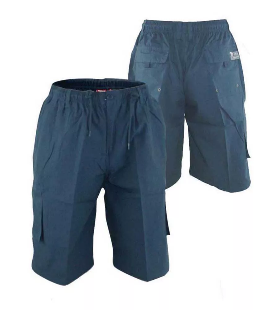 Big Men's Navy Cargo Shorts With Shaped Pockets (NICK NAVY)