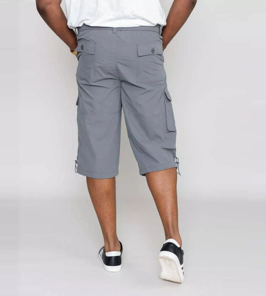 D555 Men's Grey Cargo Capri Pants With Leg Pockets (Mason Grey)