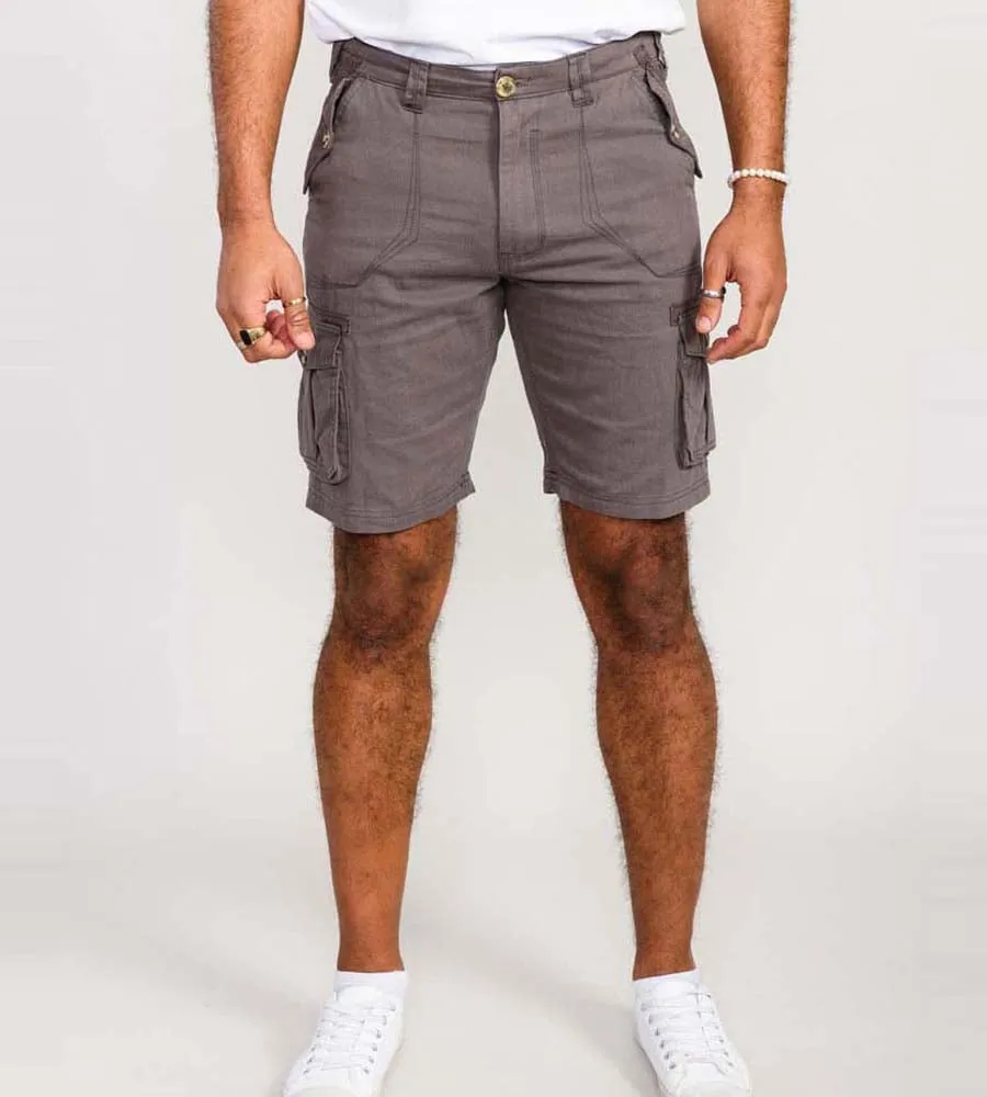 Grey Cotton Cargo Shorts for D555 Men (MELTON)