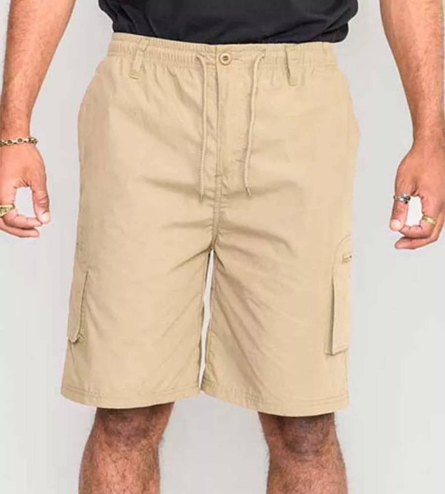 Mens Sand Cargo Shorts With Pockets by D555 (NICK)